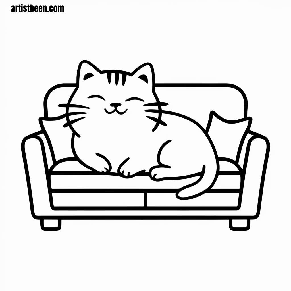 Lazy Cat on a Couch