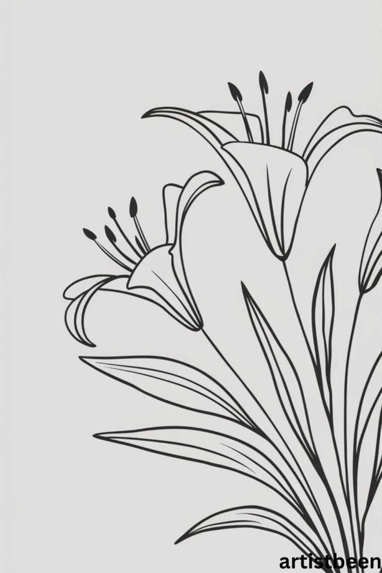 60+ Easy Lily Drawing Ideas for Beginners - Artist Been