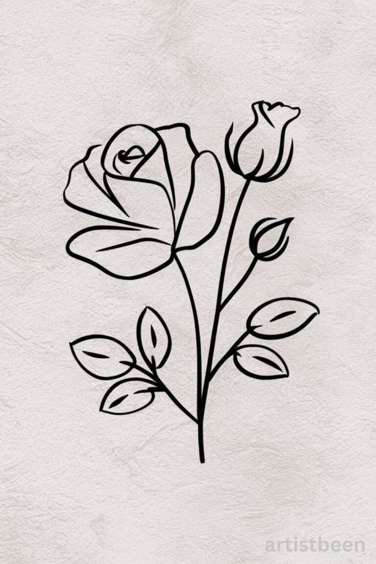 50+ Easy Rose Drawing Ideas for Beginners - Artist Been