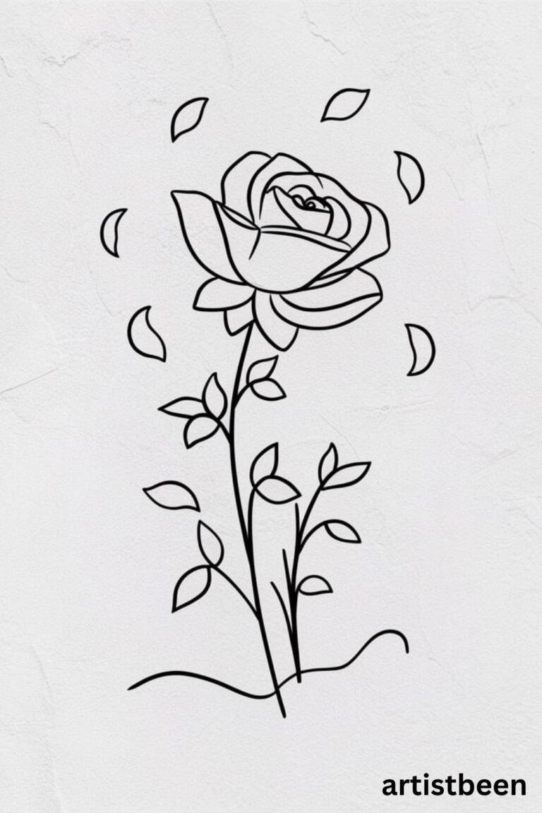 50+ Easy Rose Drawing Ideas for Beginners - Artist Been