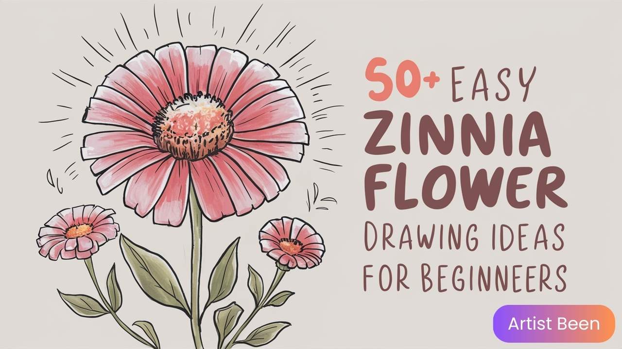 Easy Zinnia Flower Drawing Ideas for Beginners