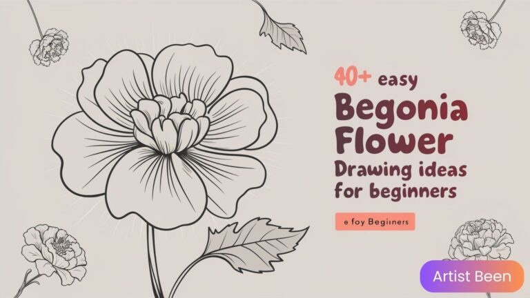 Easy Begonia Flower Drawing Ideas for Beginners