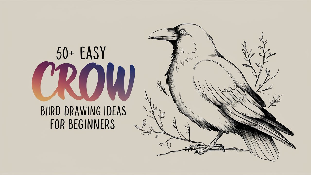 Crow Bird Drawing Ideas for Beginners