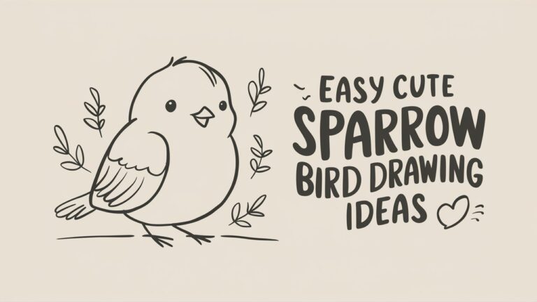 Easy Cute Sparrow Bird Drawing Ideas