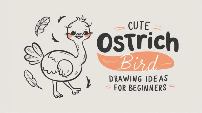 Ostrich Bird Drawing Ideas for Beginners