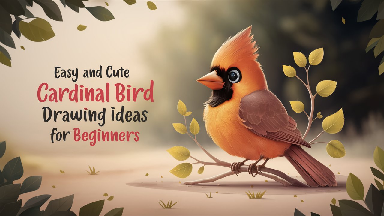 Easy and Cute Cardinal Bird Drawing Ideas for Beginners